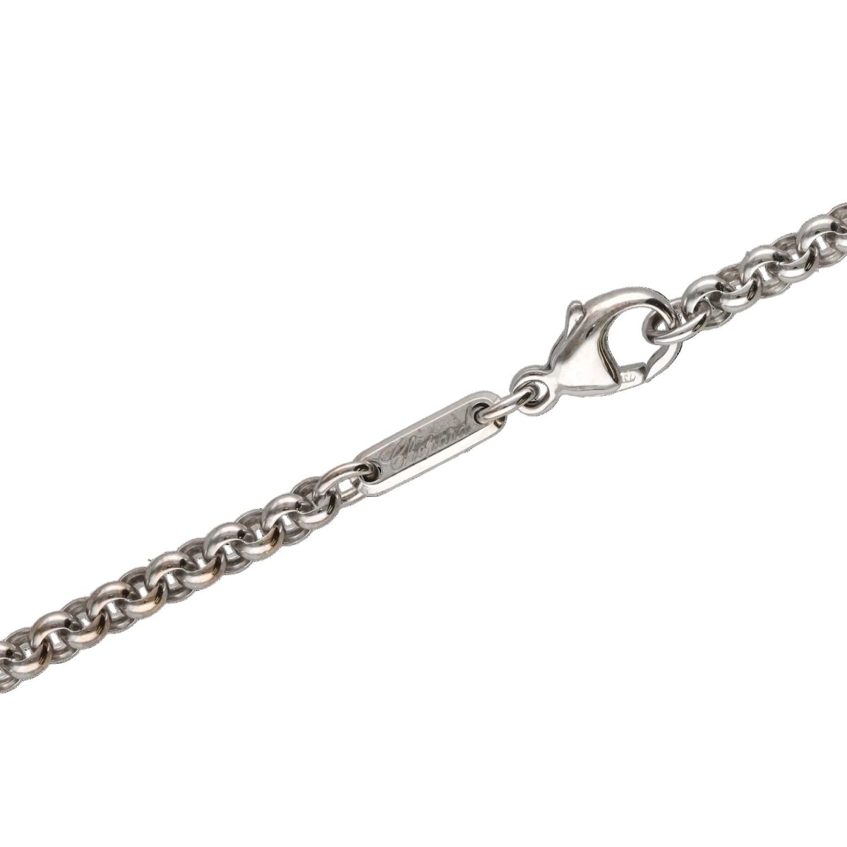 Necklace pendant Chopard Happy Diamonds - 18k white gold - 5 diamonds - 40 cm