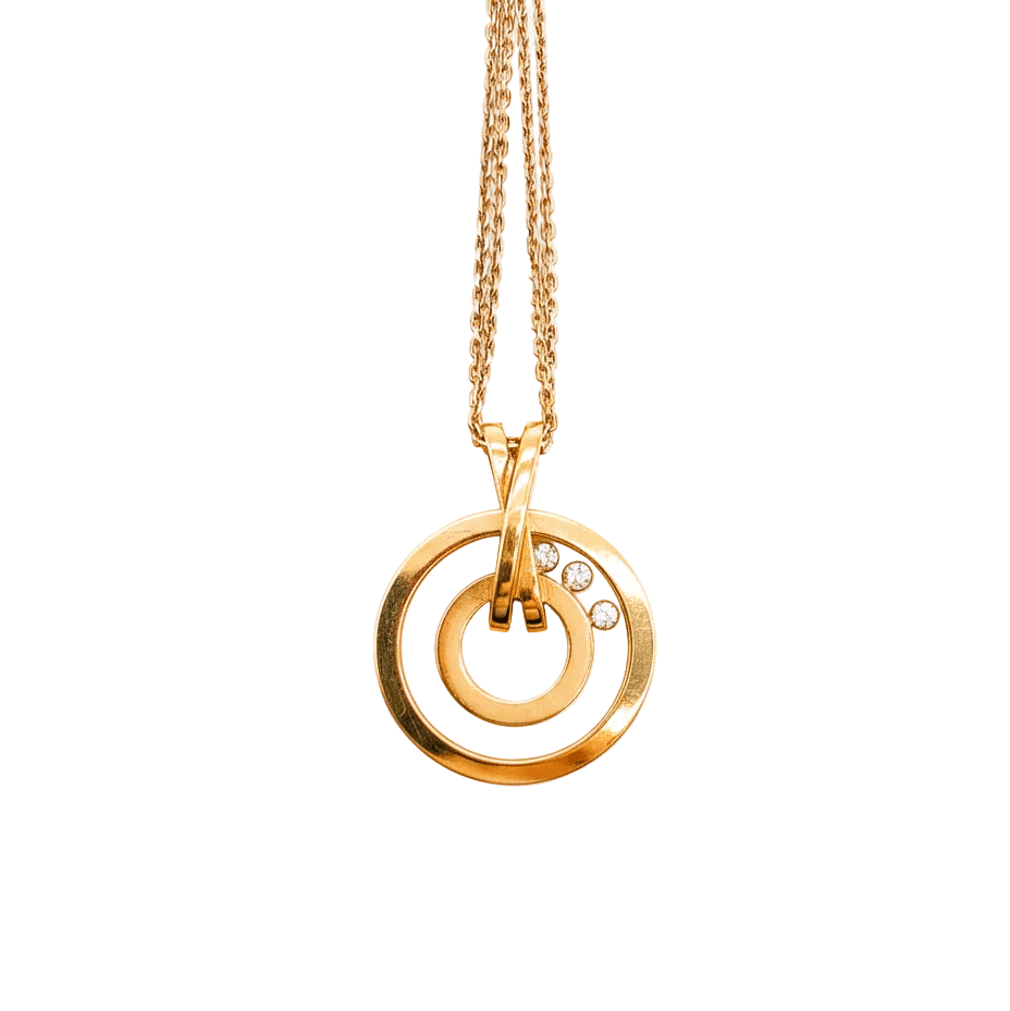Collier Pendentif CHOPARD "Happy Diamonds" en or jaune et diamants - Castafiore