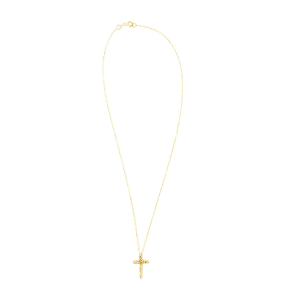 Collier Pendentif Croix en or jaune et diamants - Castafiore