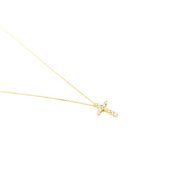 Collier Pendentif Croix en or jaune et diamants - Castafiore