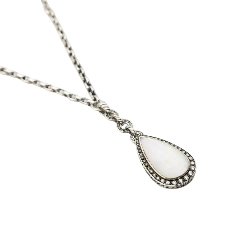 Collier Pendentif DAVID YURMAN en argent, nacre et diamants - Castafiore