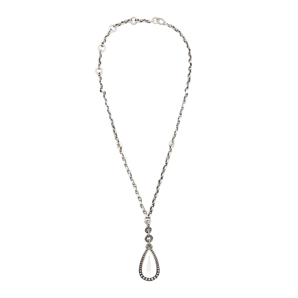 Collier Pendentif DAVID YURMAN en argent, nacre et diamants - Castafiore