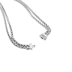 Collier Pendentif DAVID YURMAN "Grand Albion" en argent, hématite et diamants - Castafiore