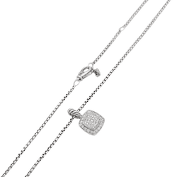 Collier Pendentif DAVID YURMAN "Petite albion" en argent et diamants - Castafiore