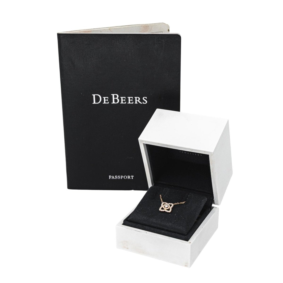 Collier Pendentif DE BEERS "Lotus" en or rose et diamants - Castafiore