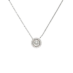 Collier pendentif diamant 0,57 Ct K - VS en or gris 18 Cts. 42 cm. - Castafiore