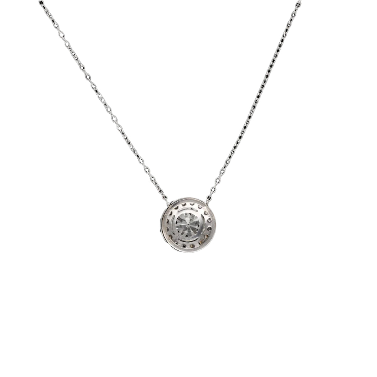 Collier pendentif diamant 0,57 Ct K - VS en or gris 18 Cts. 42 cm. - Castafiore