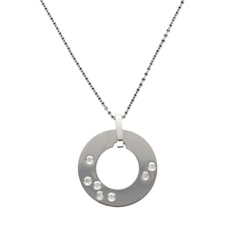 Collier pendentif Dinh Van "Cible" Grand Modèle en or gris 18K avec diamant – Vers 2015 - Castafiore