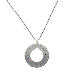 Collier pendentif Dinh Van "Cible" Grand Modèle en or gris 18K avec diamant – Vers 2015 - Castafiore
