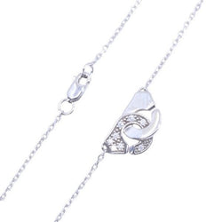 Collier Pendentif DINH VAN "Menottes R8" en or blanc et diamants - Castafiore