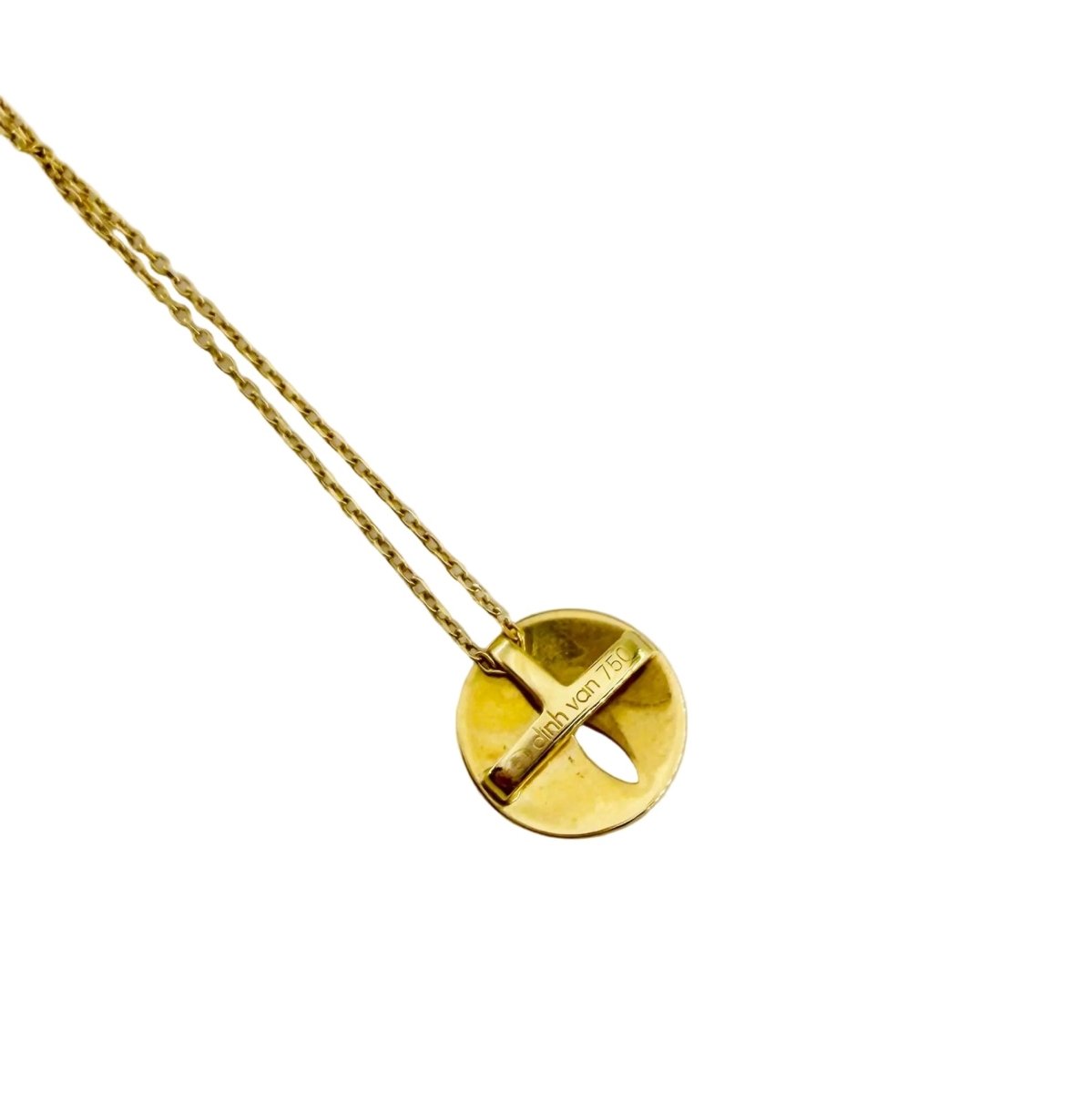 Collier Pendentif DINH VAN "Punaise" en or jaune et diamant - Castafiore