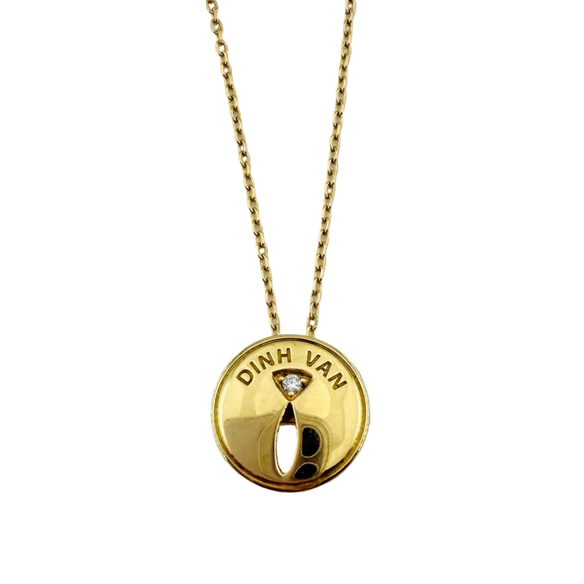 Collier Pendentif DINH VAN "Punaise" en or jaune et diamant - Castafiore