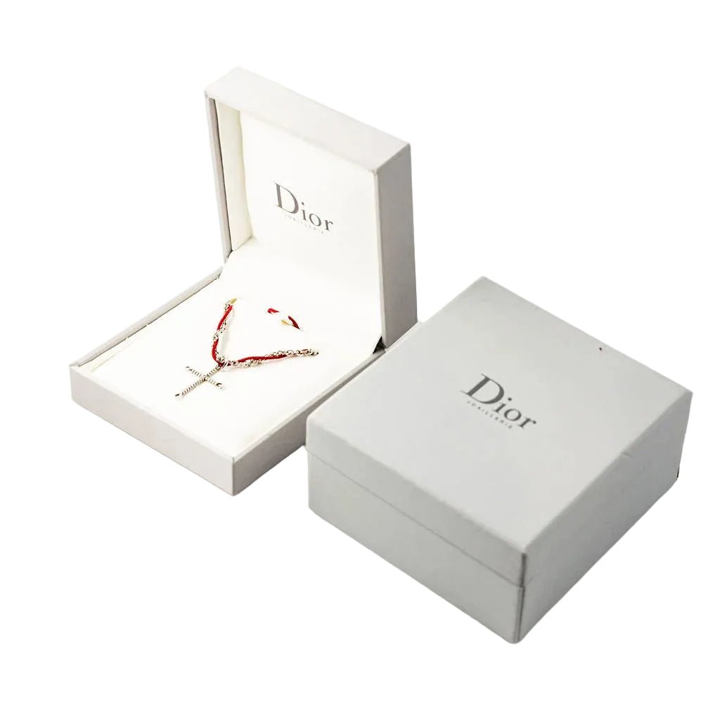 Collier Pendentif DIOR Croix en argent et cordon - Castafiore