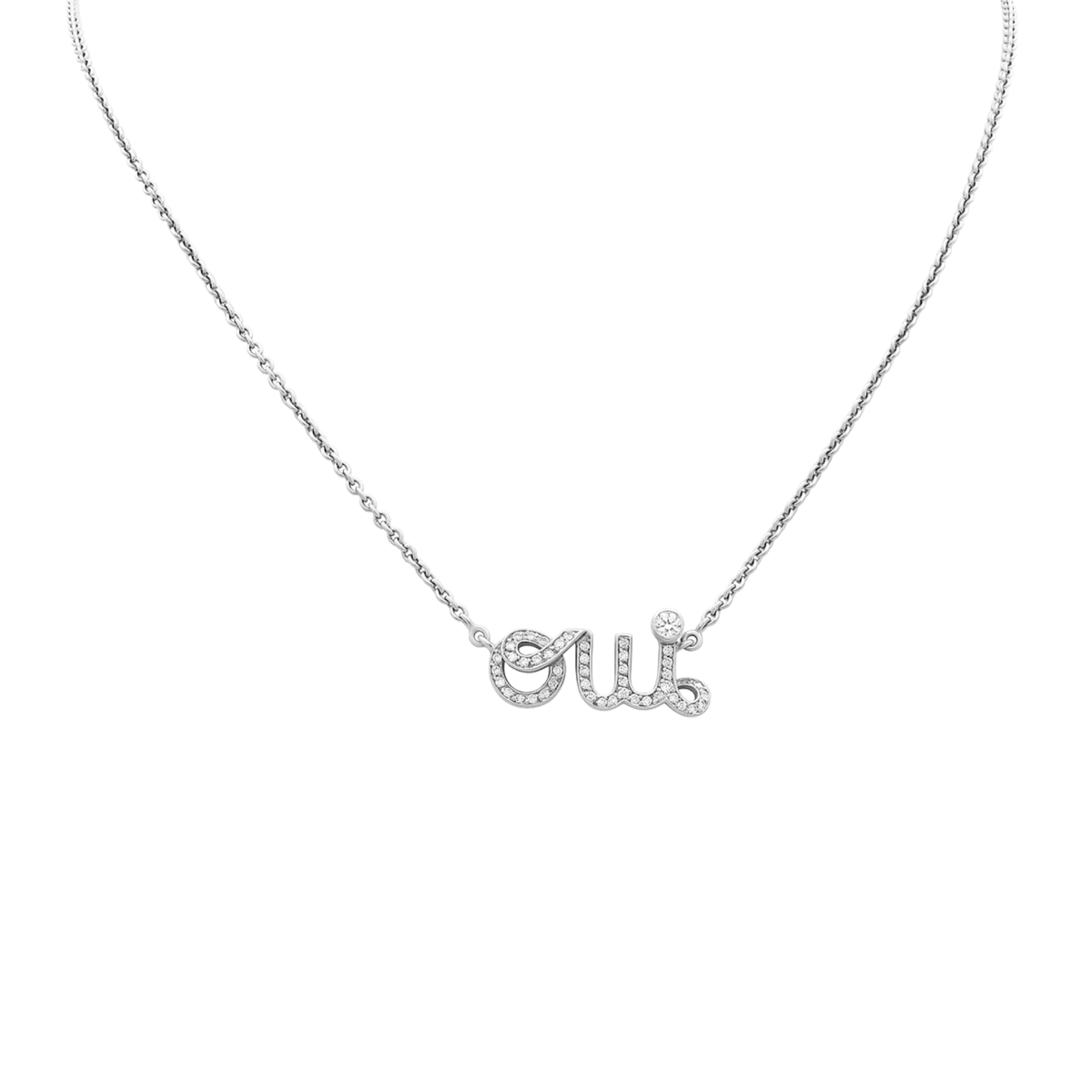 Collier Pendentif DIOR "Dioramour" en or blanc et diamants - Castafiore