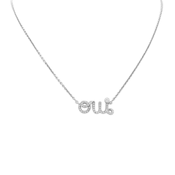 Collier Pendentif DIOR "Dioramour" en or blanc et diamants - Castafiore