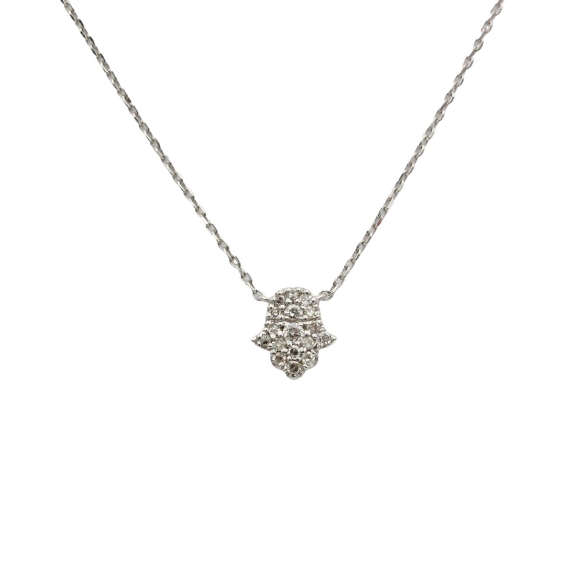 Collier Pendentif DJULA "Magic Touch Main" en or blanc et diamants - Castafiore