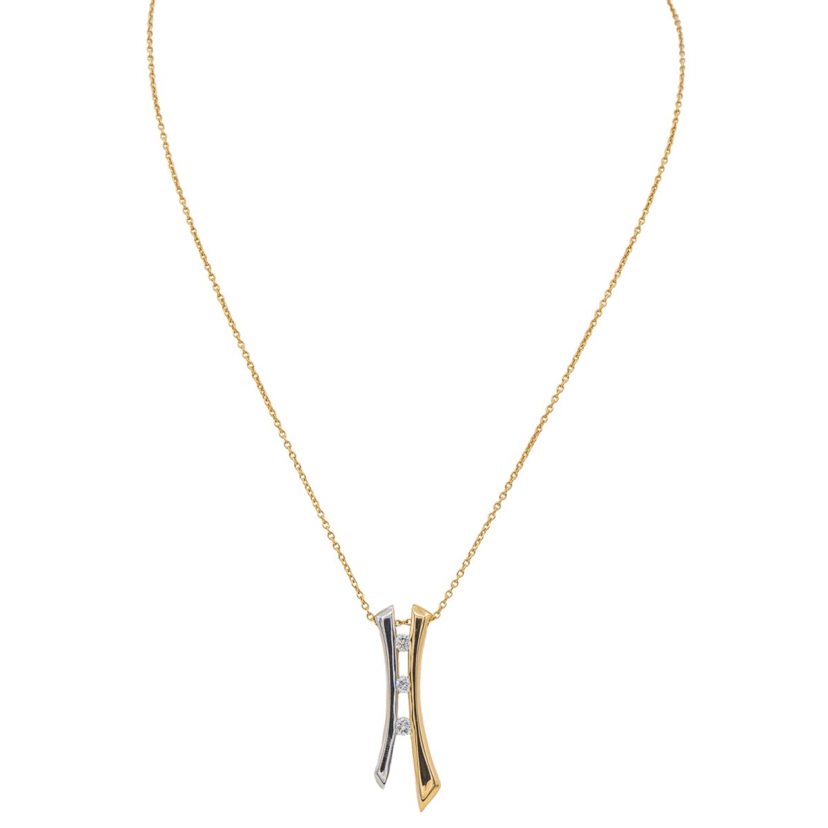 Collier Pendentif en deux ors et diamant - Castafiore