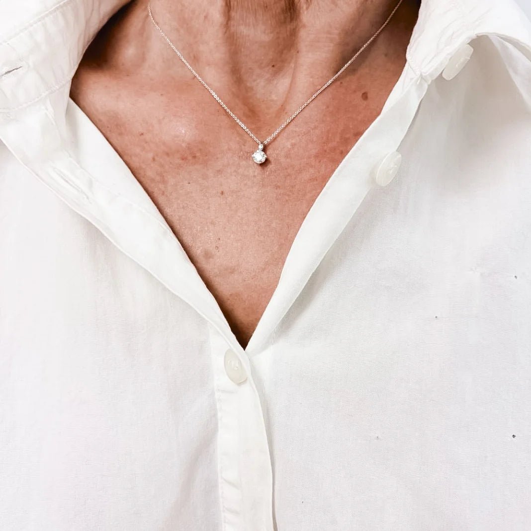 Collier Pendentif en or blanc, argent et diamant - Castafiore