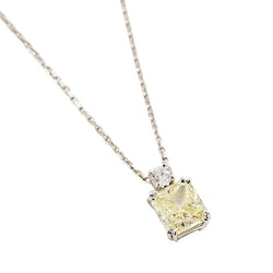 Collier Pendentif en or blanc, diamant fancy yellow et diamant - Castafiore