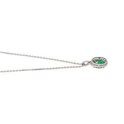 Collier Pendentif en or blanc, émeraude et diamants - Castafiore