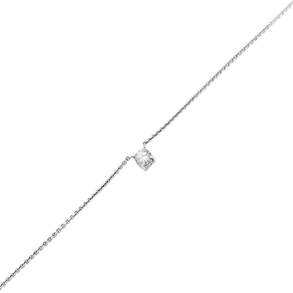 Necklace solitary, white gold and diamond.