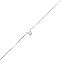 Necklace solitary, white gold and diamond.