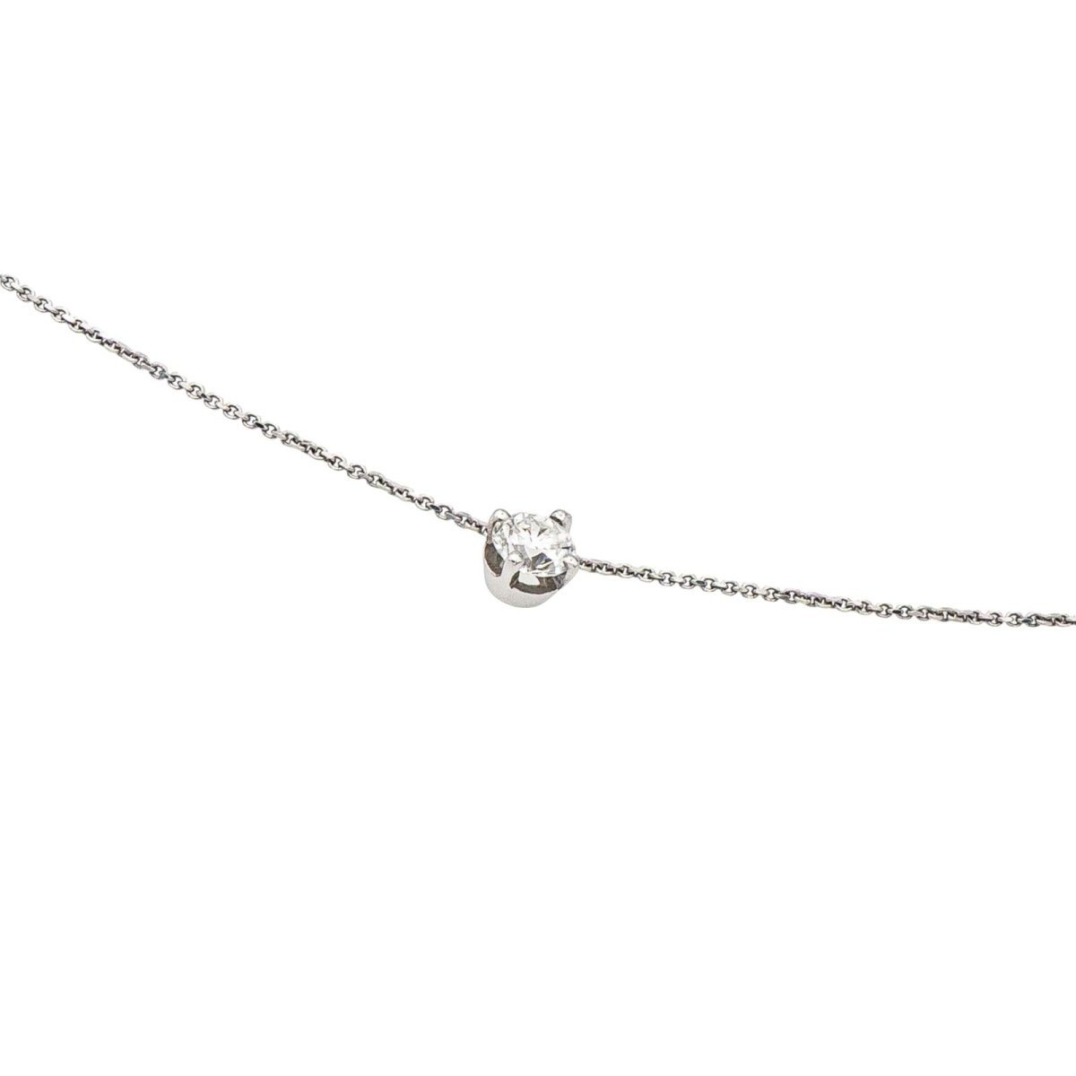 Necklace Chain + pendant White gold diamond