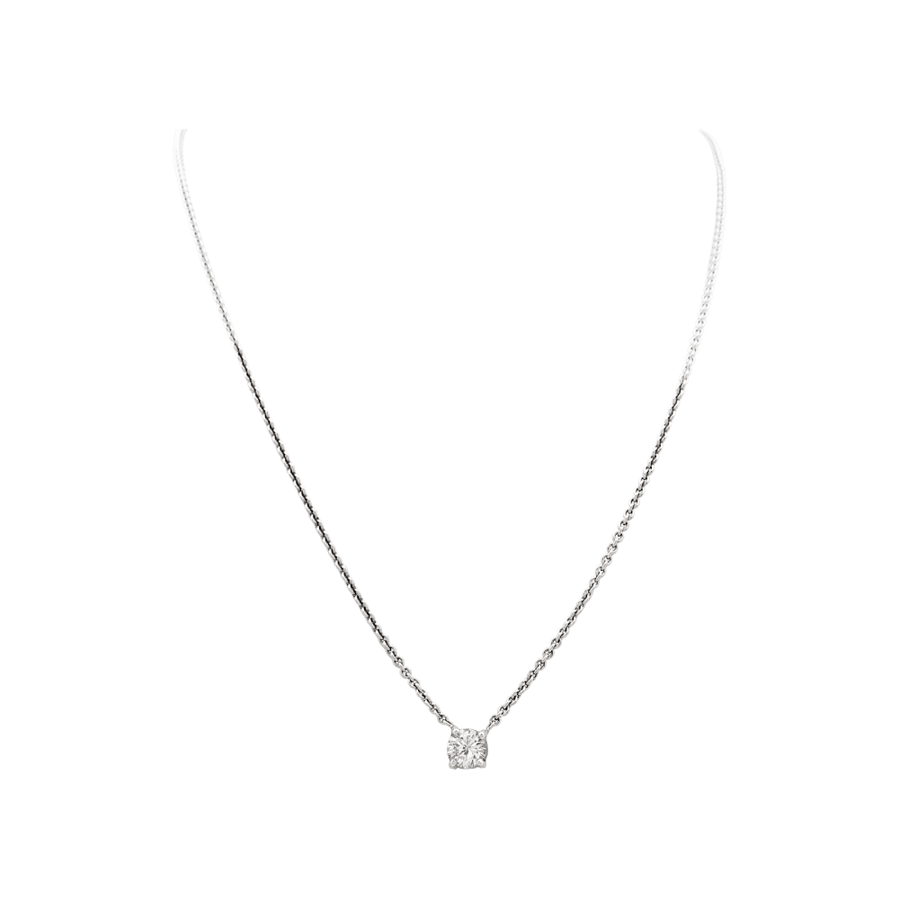 Necklace solitary, white gold and diamond.