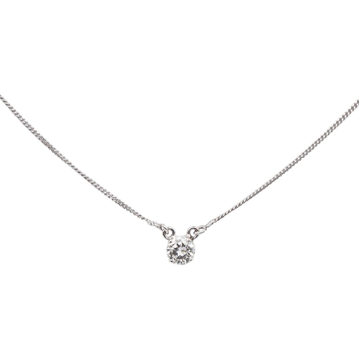 Necklace White gold solitaire diamond
