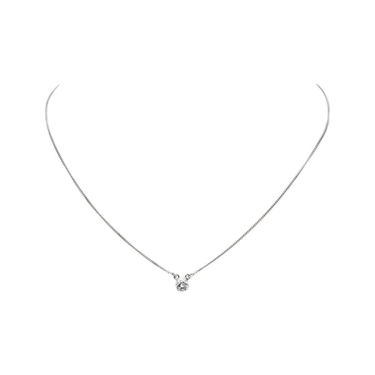 Necklace White gold solitaire diamond