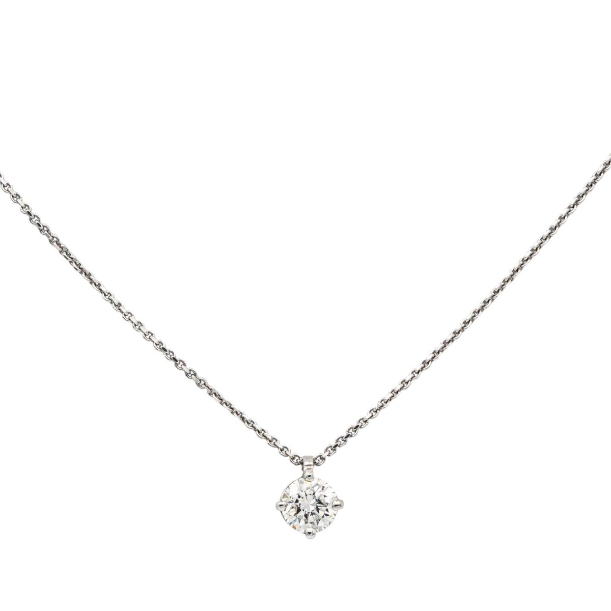 Necklace Chain + pendant White gold diamond
