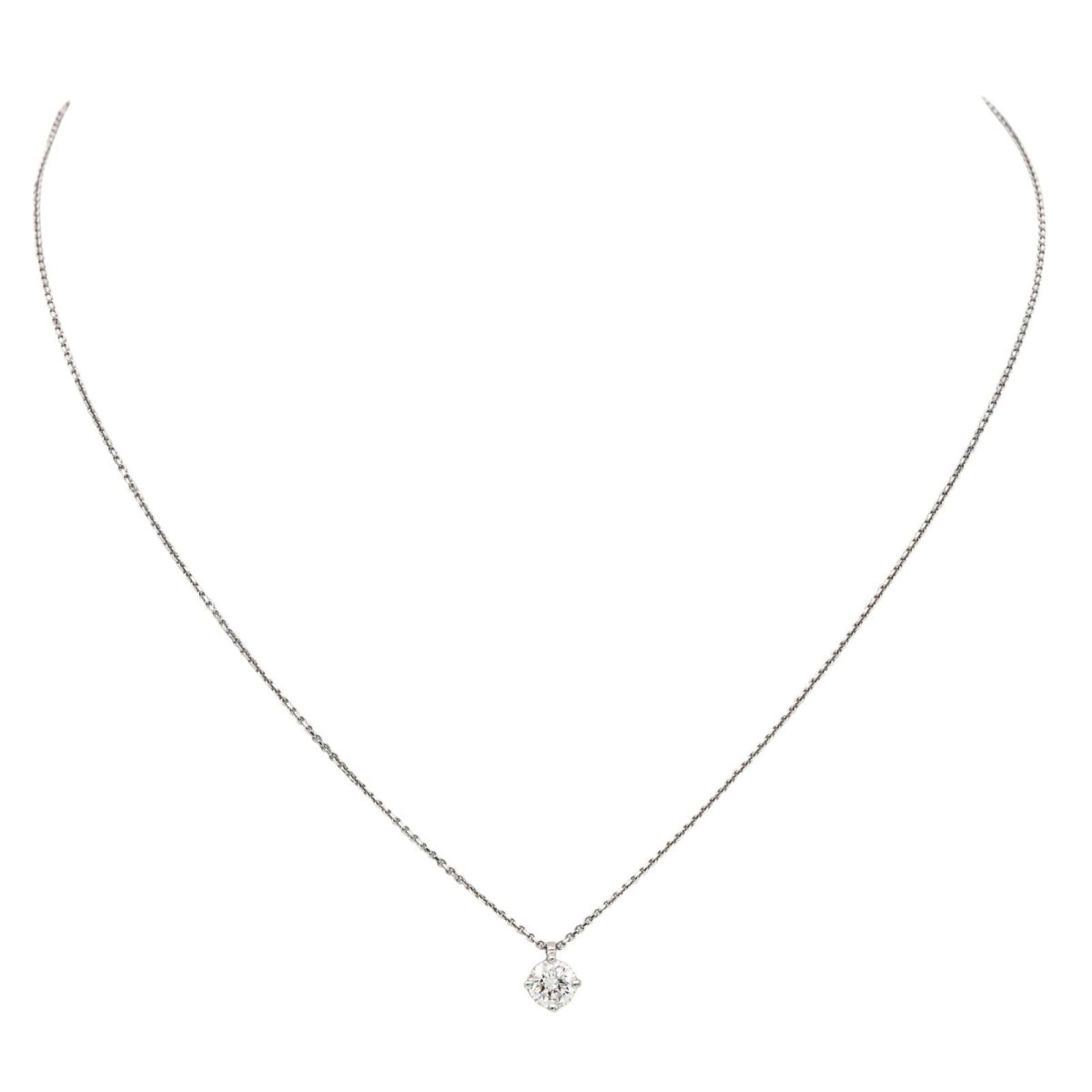 Necklace Chain + pendant White gold diamond