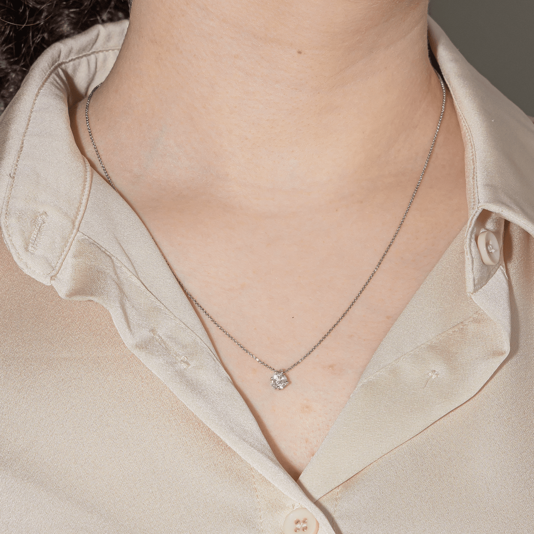 Necklace Chain + pendant White gold diamond