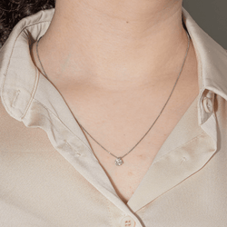 Necklace Chain + pendant White gold diamond