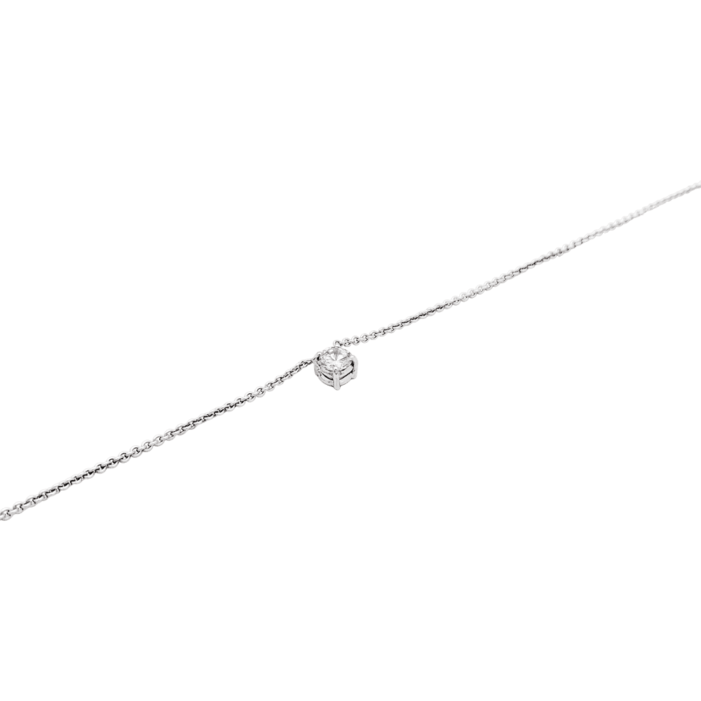 Necklace solitary, white gold and diamond.