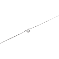 Necklace solitary, white gold and diamond.