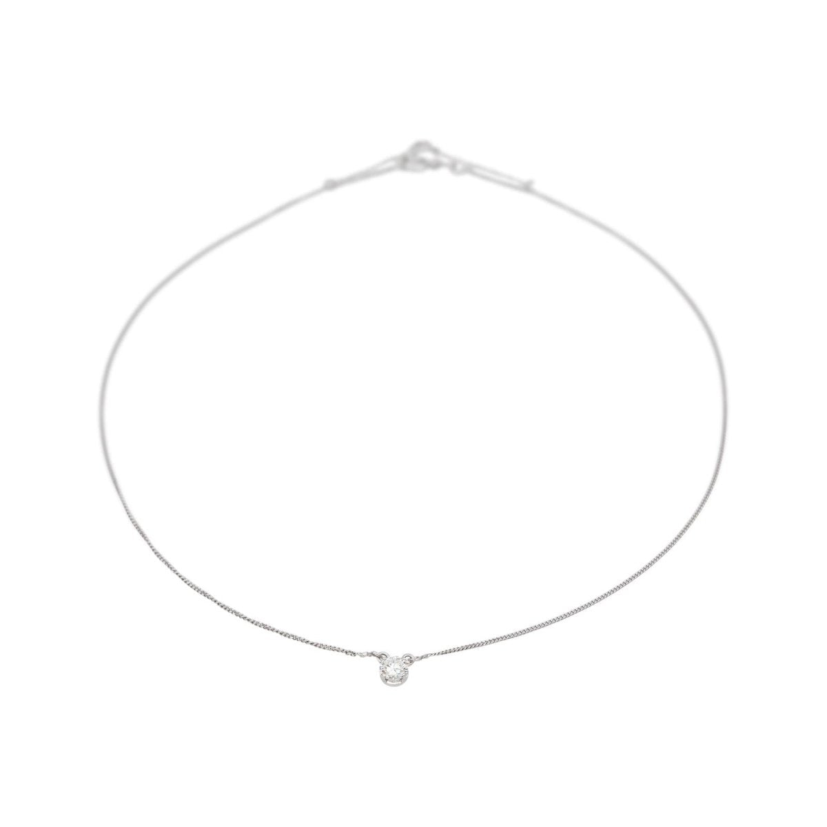 Necklace White gold solitaire diamond