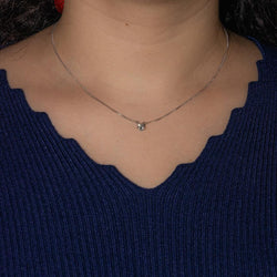 Necklace White gold solitaire diamond