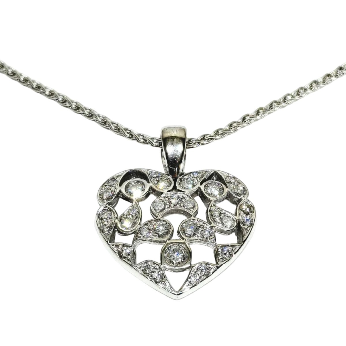 Collier Pendentif en or blanc et diamants - Castafiore