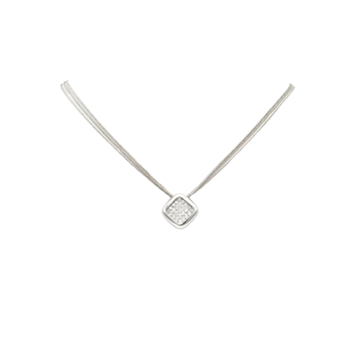 Collier Pendentif en or blanc et diamants - Castafiore