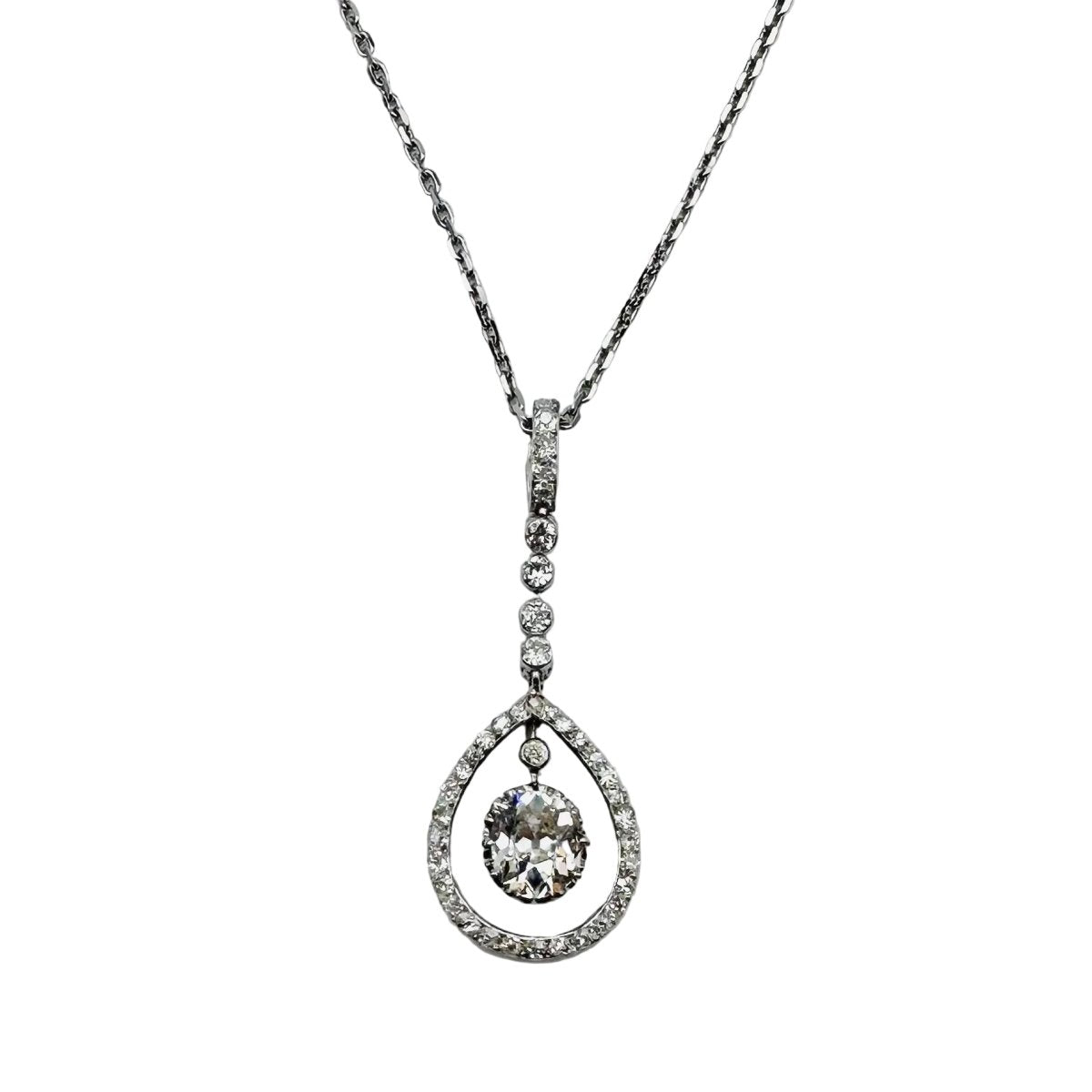 Necklace Pendant in white gold and diamonds