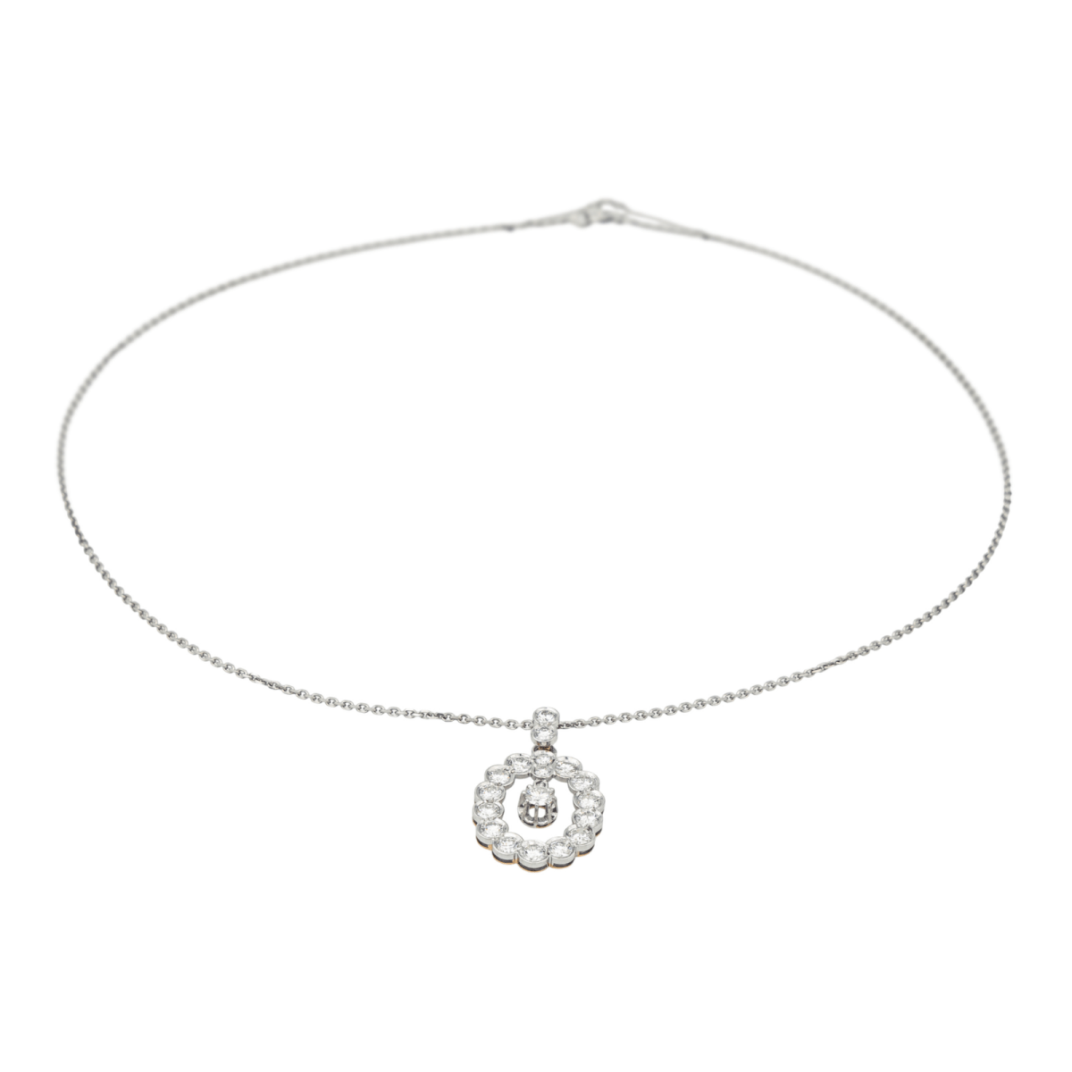 Collier Pendentif en or blanc et diamants - Castafiore