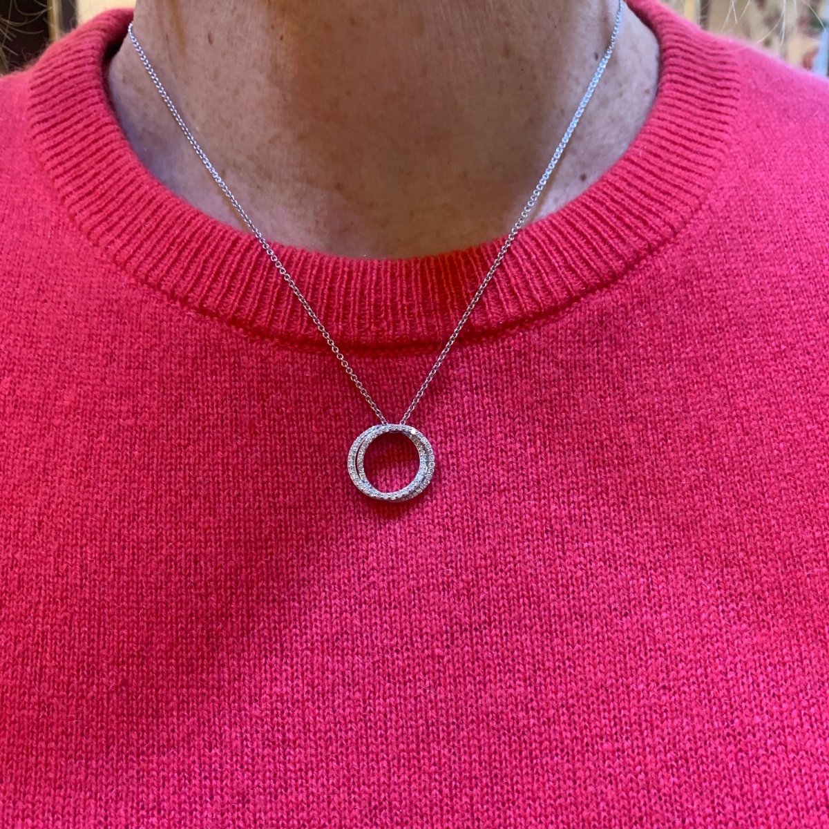 Collier Pendentif en or blanc et diamants - Castafiore