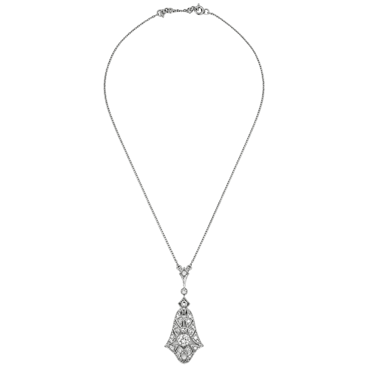 Collier Pendentif en or blanc et diamants - Castafiore