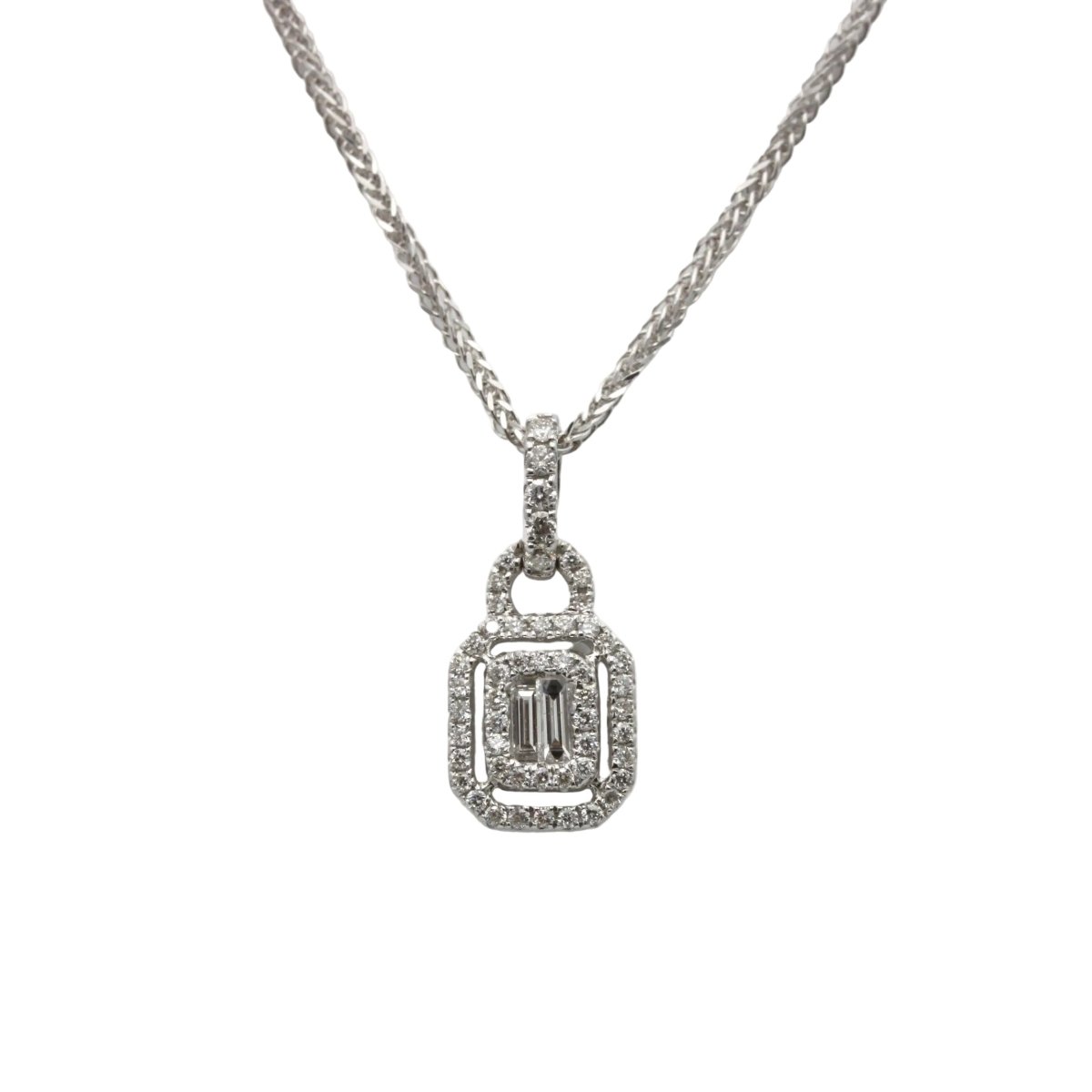 Collier Pendentif en or blanc et diamants