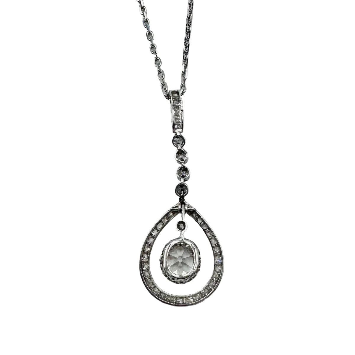 Necklace Pendant in white gold and diamonds