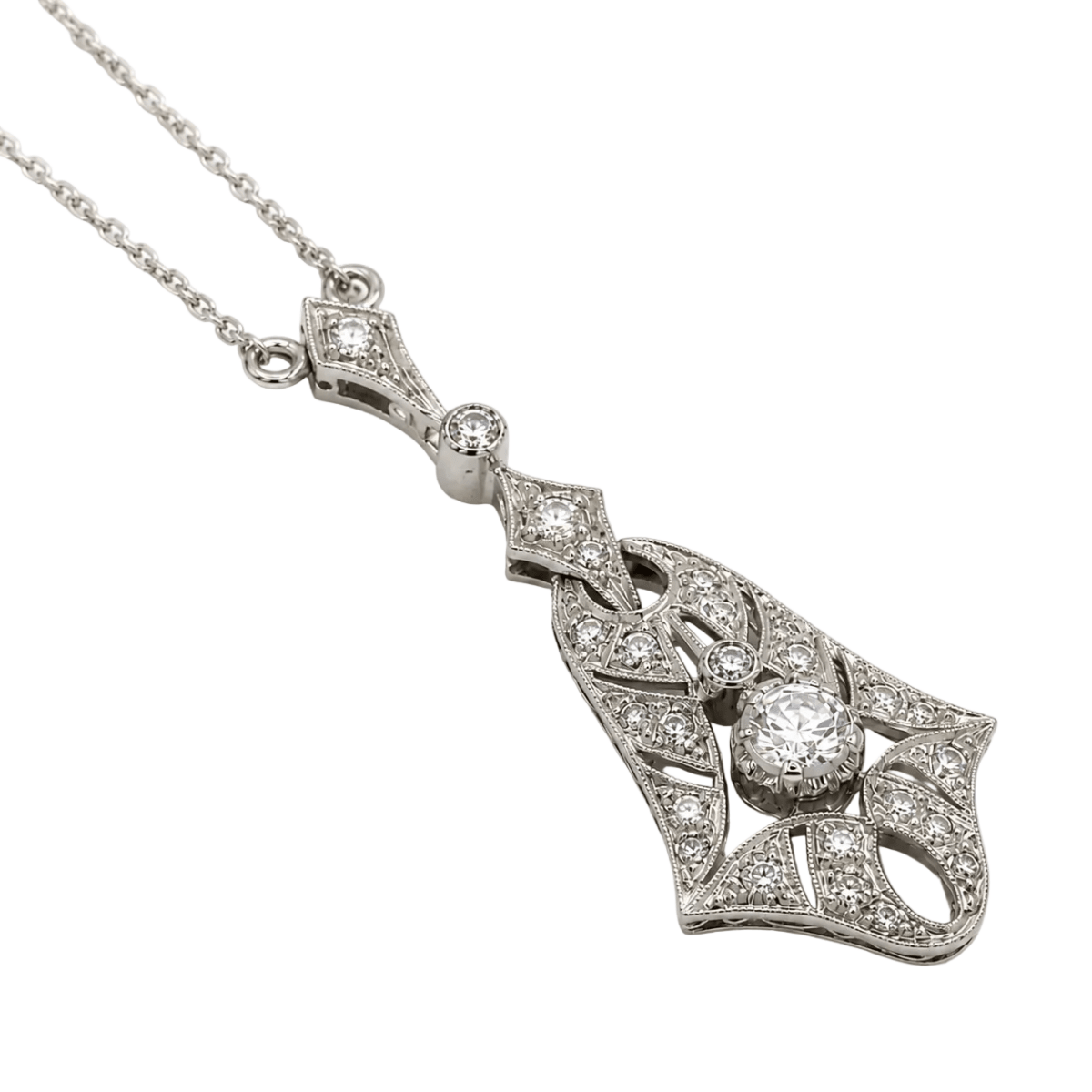 Collier Pendentif en or blanc et diamants - Castafiore