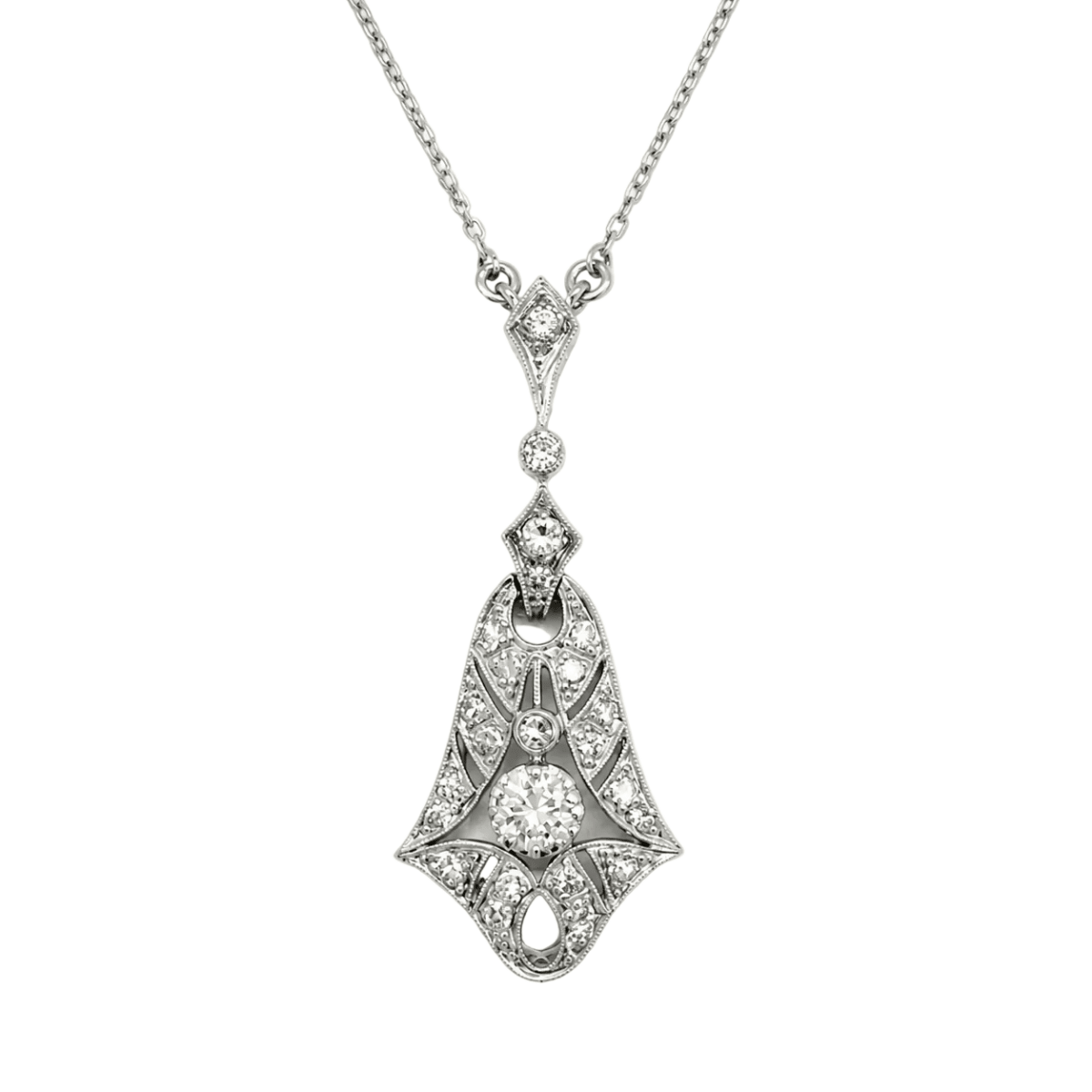 Collier Pendentif en or blanc et diamants - Castafiore