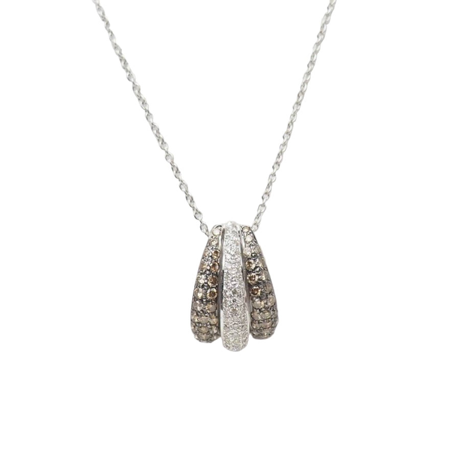 Collier pendentif en or blanc et diamants - Castafiore
