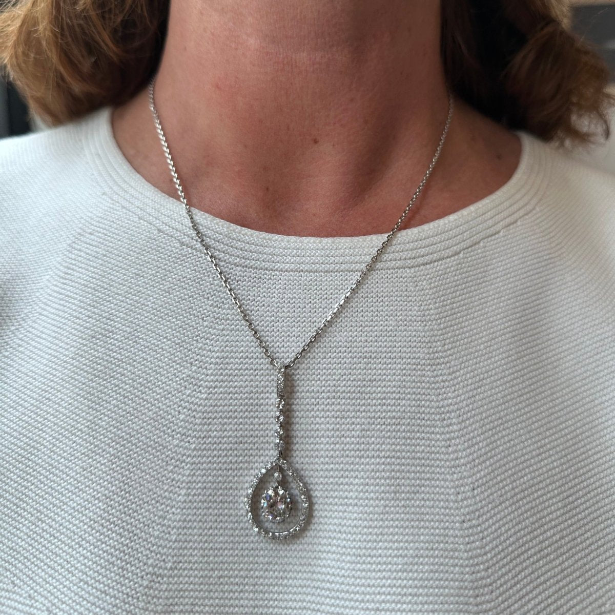 Necklace Pendant in white gold and diamonds
